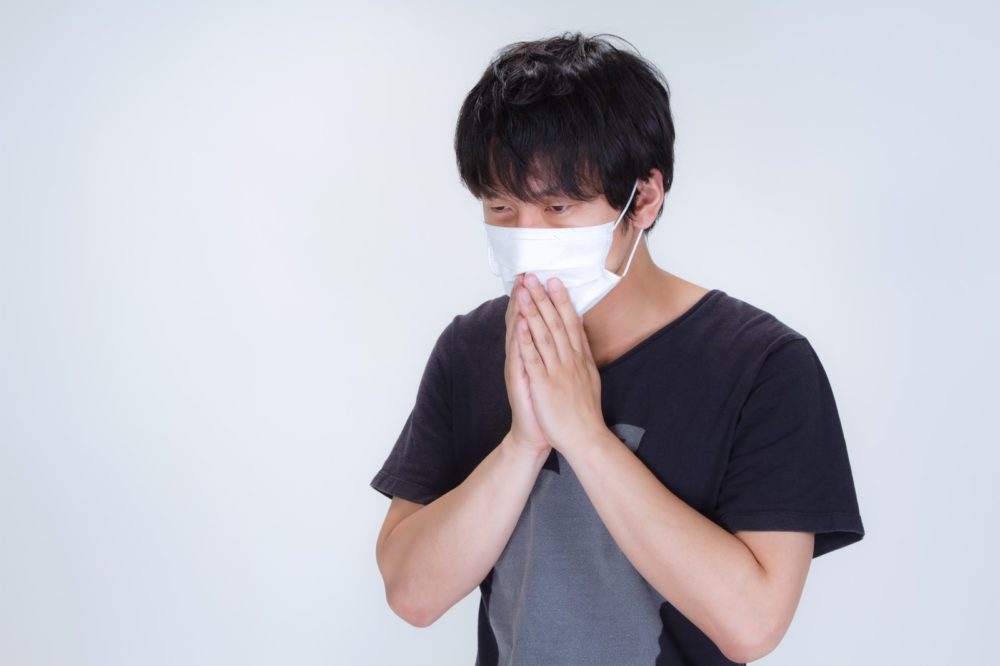 インフルエンザにかかった男性